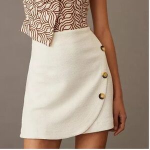 Maeve Cream Skirt with Gold Button Details